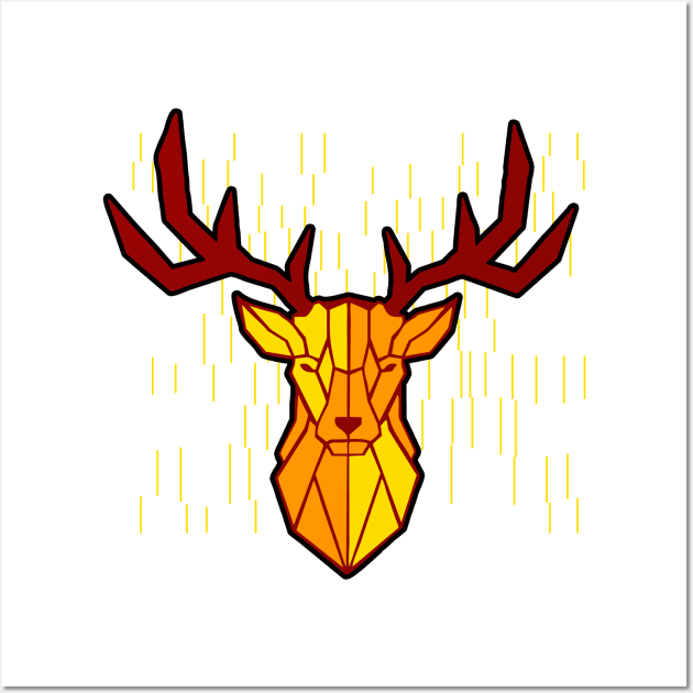 Yellow deer head Wall Art by Dominic Becker